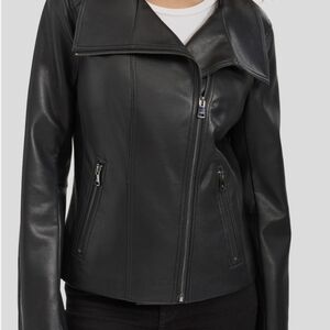 NWT- Kennneth Cole Faux Leather Women's Black Jacket